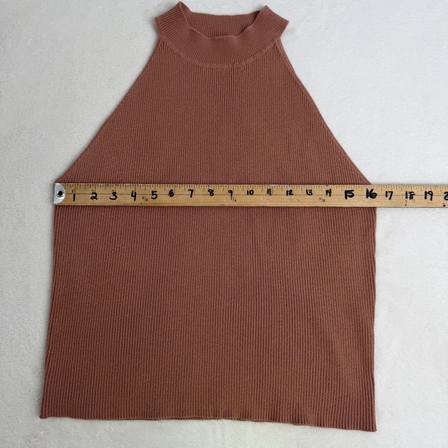Mexx Ribbed Mock Neck Top Sleeveless Caramel Normcore Basiccore Vanilla Girl XL