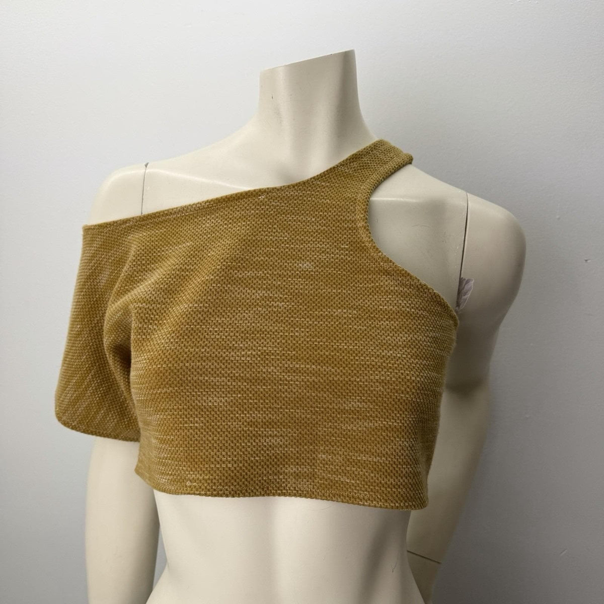 Burnt Orange Woman's  Asymmetrical  Cold Shoulder Crop Top In Size S/M Festival