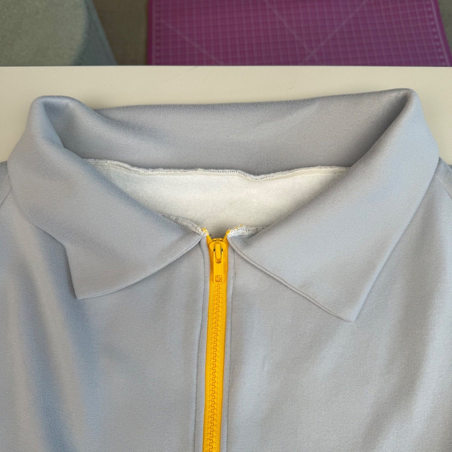 Simpłe Clothing ZipUp Shacket Shirt Grey Yellow Contrast Blokecore Retro XL