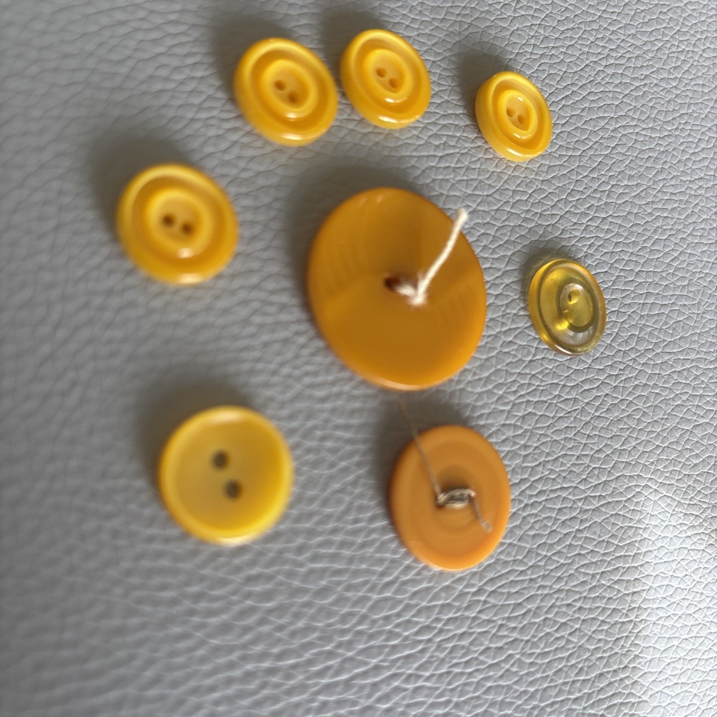 Vintage 1930s–50s Yellow Button Lot • Bakelite Casein Catalin Mix •