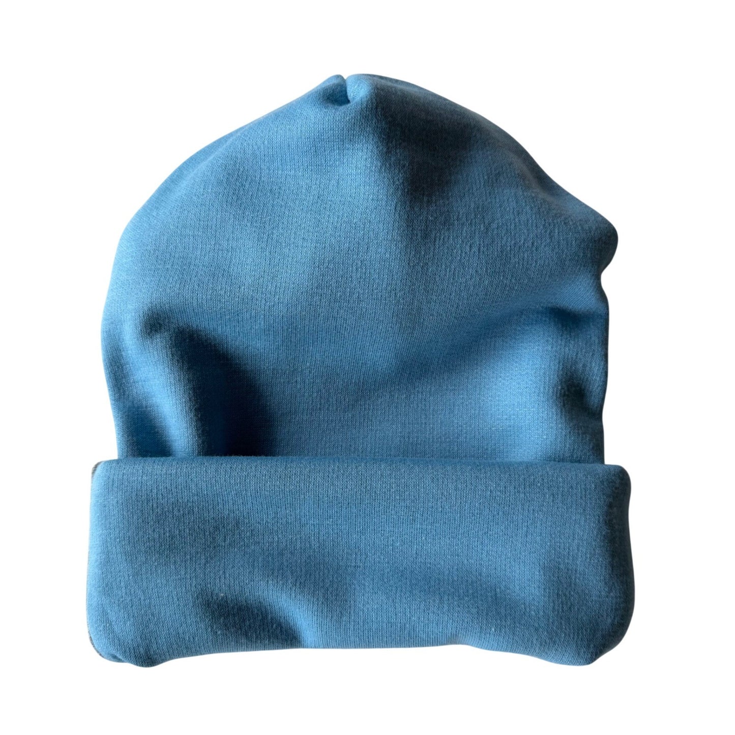 Simpłe Reversible Beanie — Blue + Heather Grey