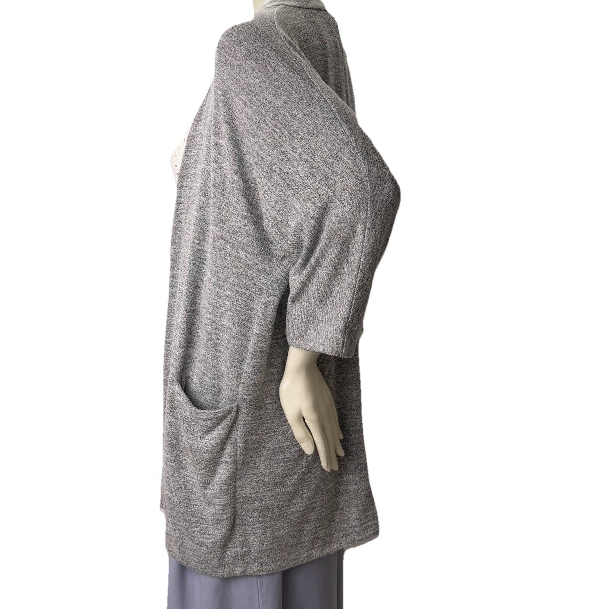 Wilfred Free Open Front Cardigan Grey Slouchy Cocoon Pockets Womens S