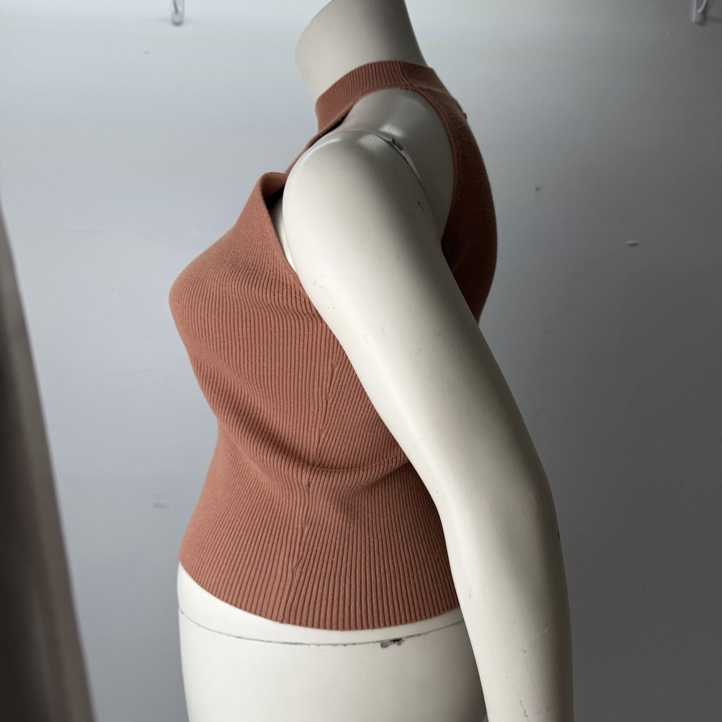 Mexx Ribbed Mock Neck Top Sleeveless Caramel Normcore Basiccore Vanilla Girl XL