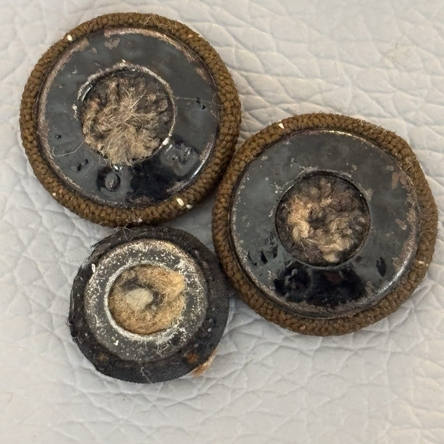 Vintage Fabric Covered Button Lot 1930s–50s Wool Tweed Satin & Thread Wrapped