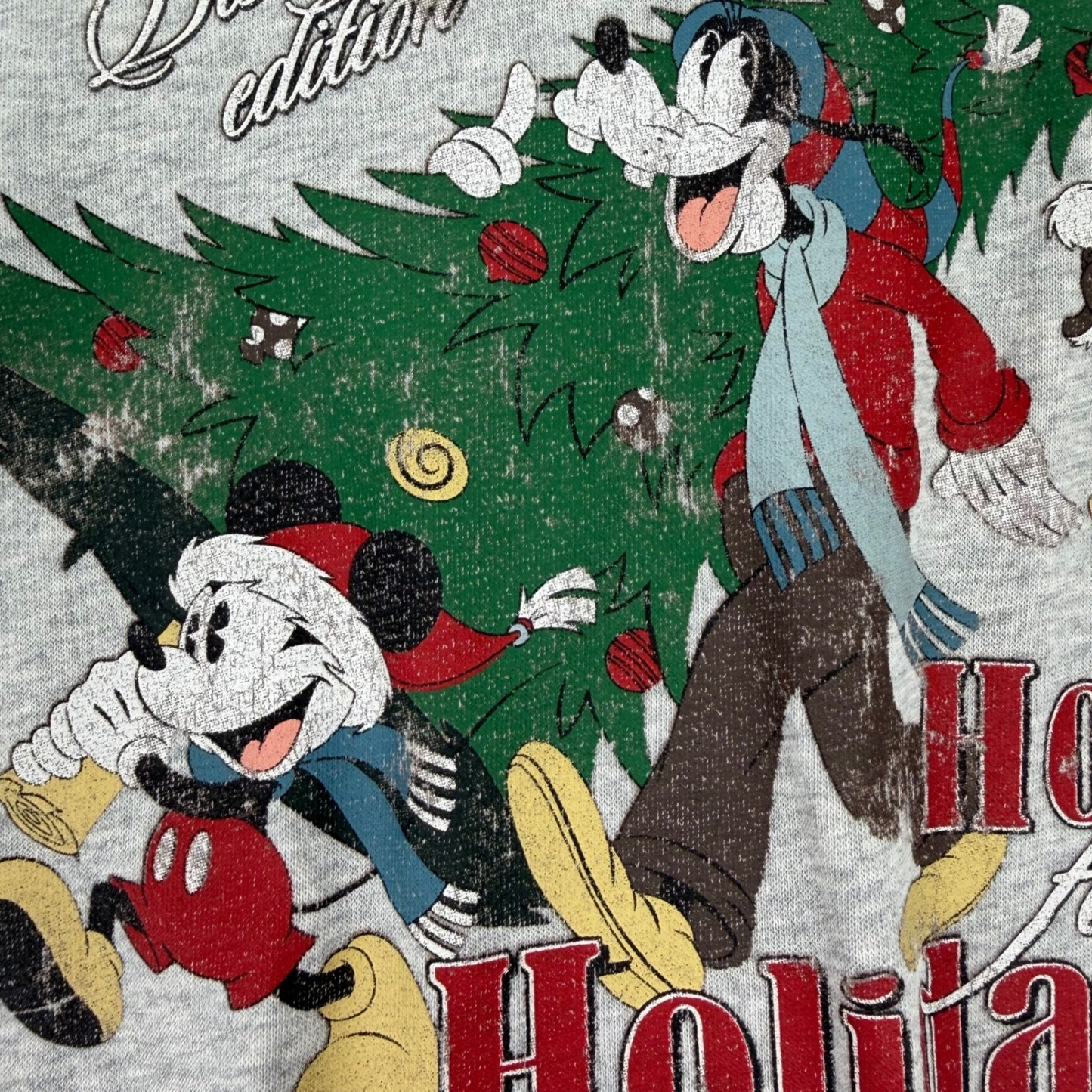 H&M Disney Home for the Holidays Mickey Mouse Gray Graphic Sweatshirt XS