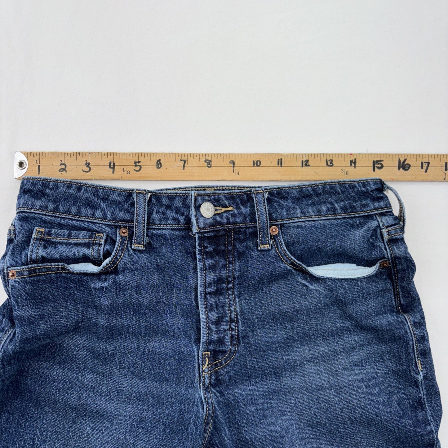 Old Navy Dark Blue Size 6 High Rise OG Straight Leg Jeans Secret Smooth Pockets