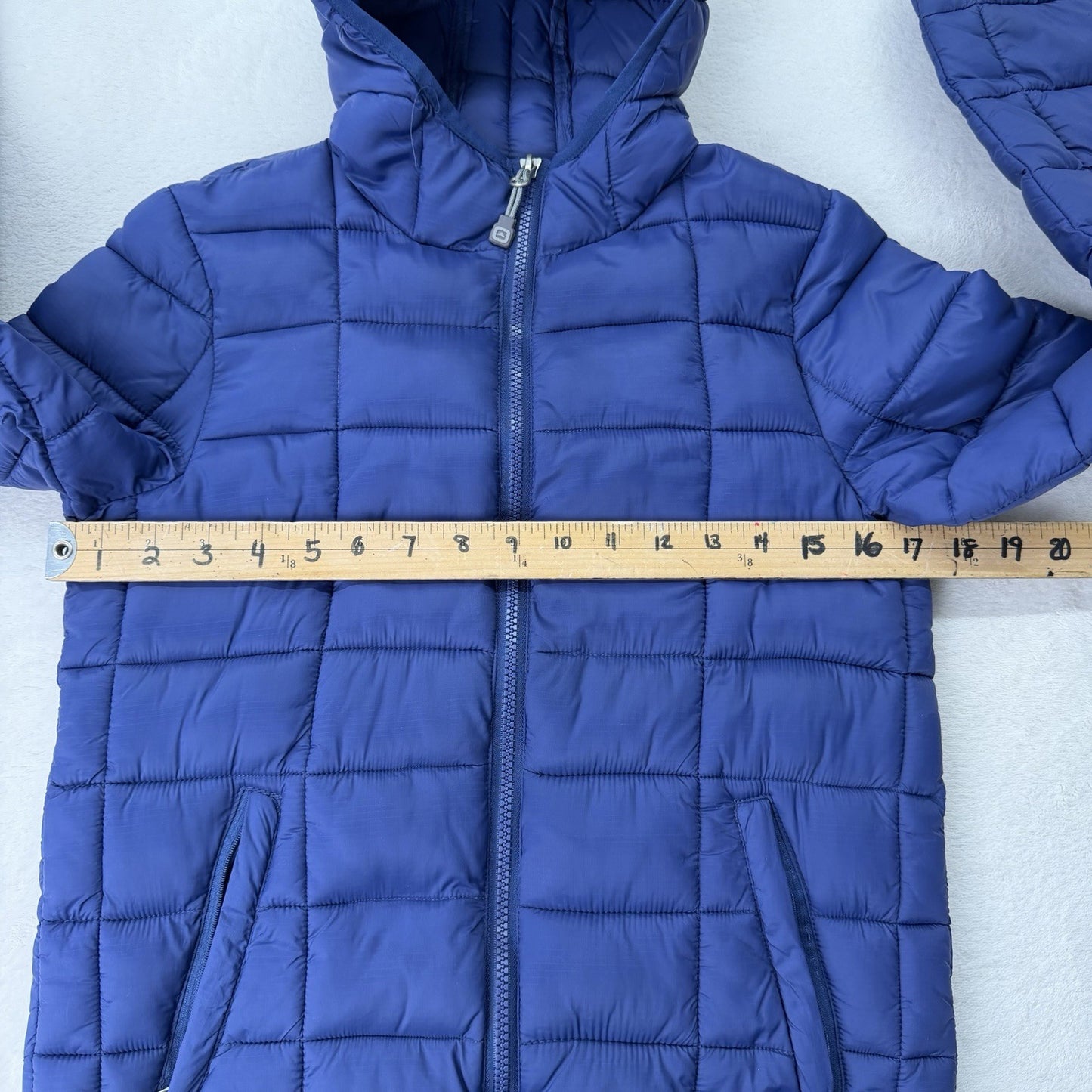 Outbound Puffer Jacket Men’s Large Blue Hooded Lightweight Nylon Coat Gorpcore