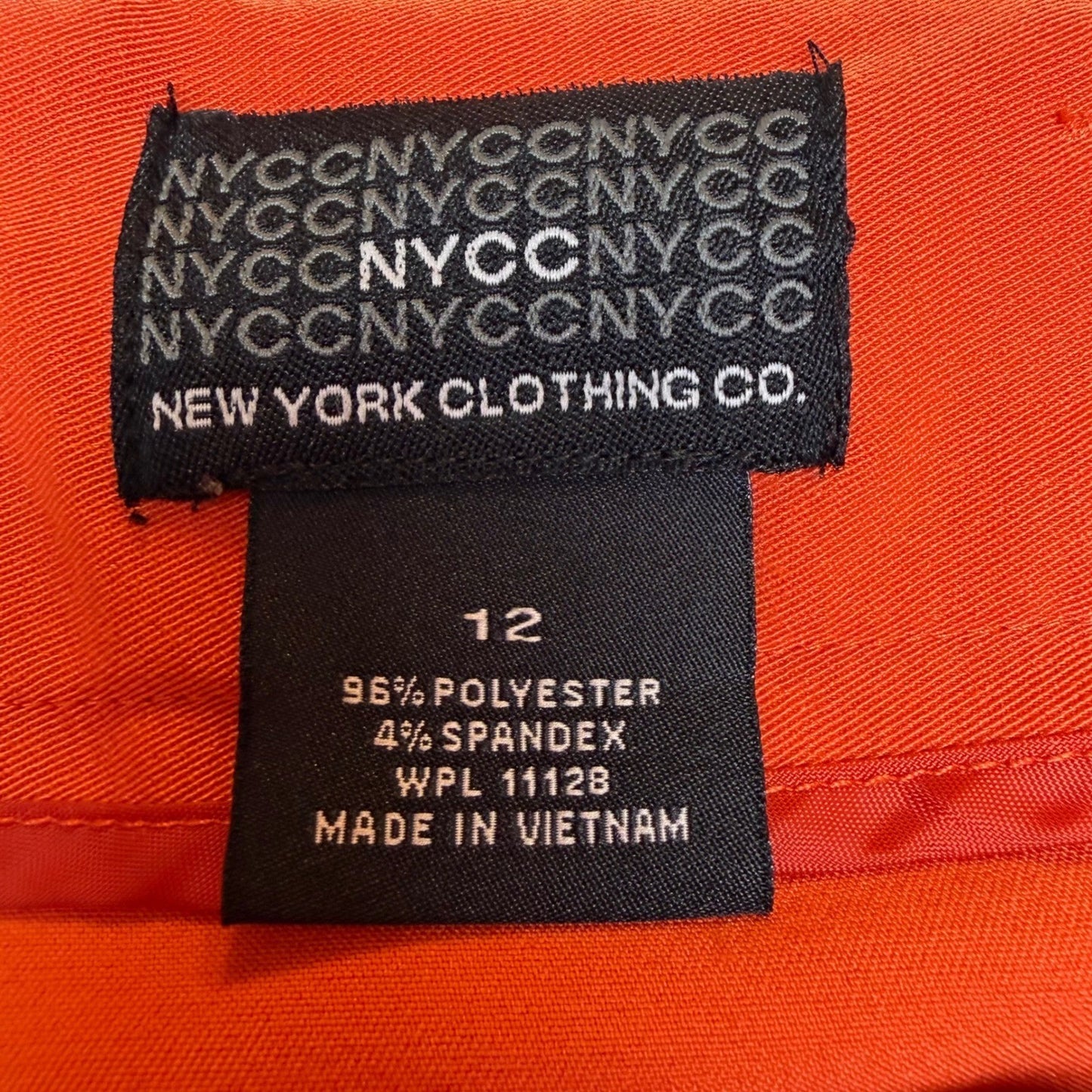New York Clothing Co Pencil Skirt Orange Professional Career Workwear Size 12