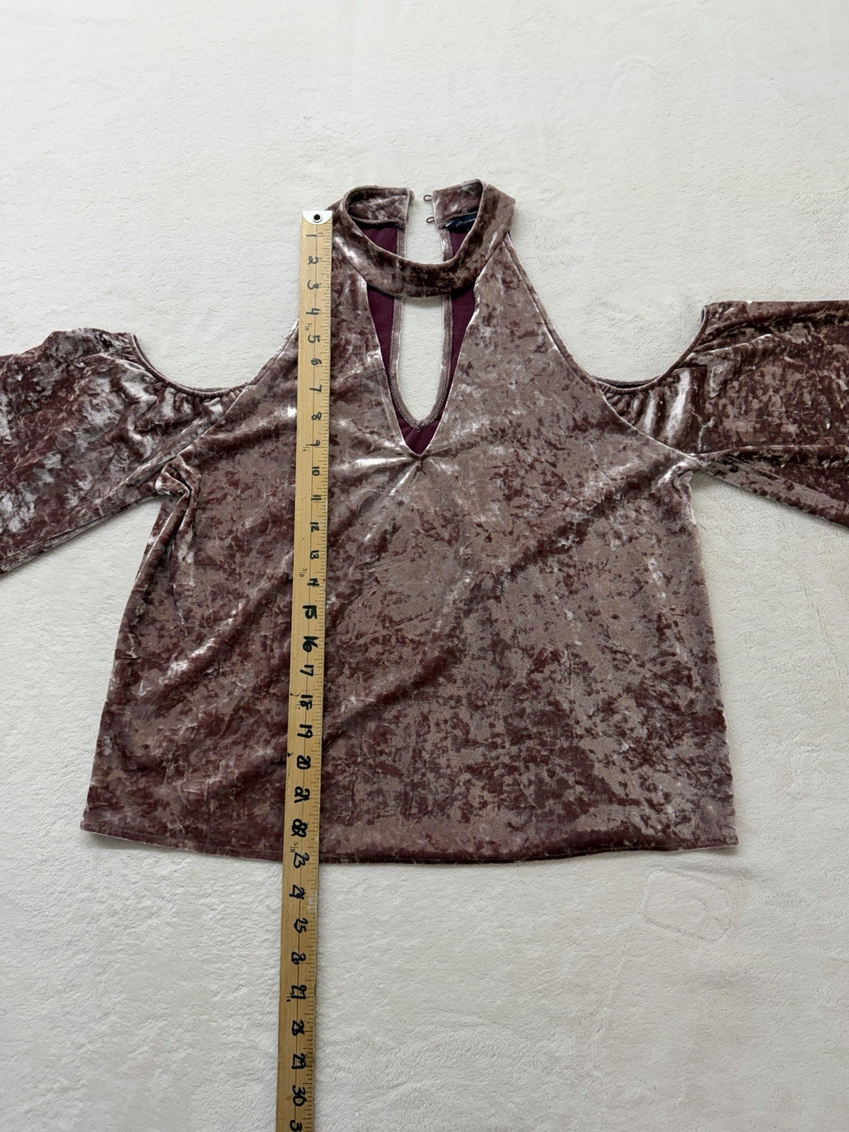 Boho Crushed Velvet  Cold Shoulder Top Whimsigoth Fairycore Princesscore Pastel