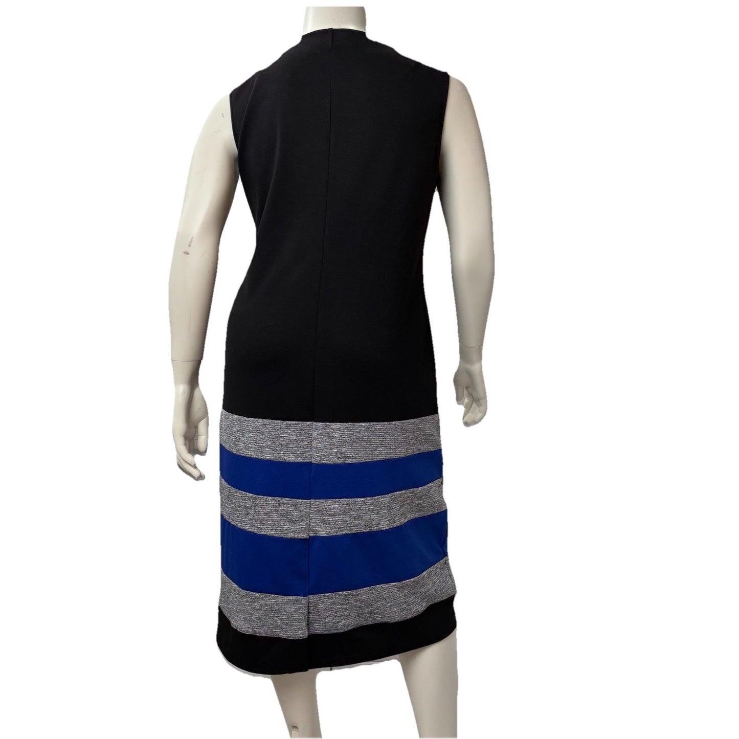 Millers Woman Knit Sleeveless Colorblock Dress Black Blue Grey Size 18 Stretch