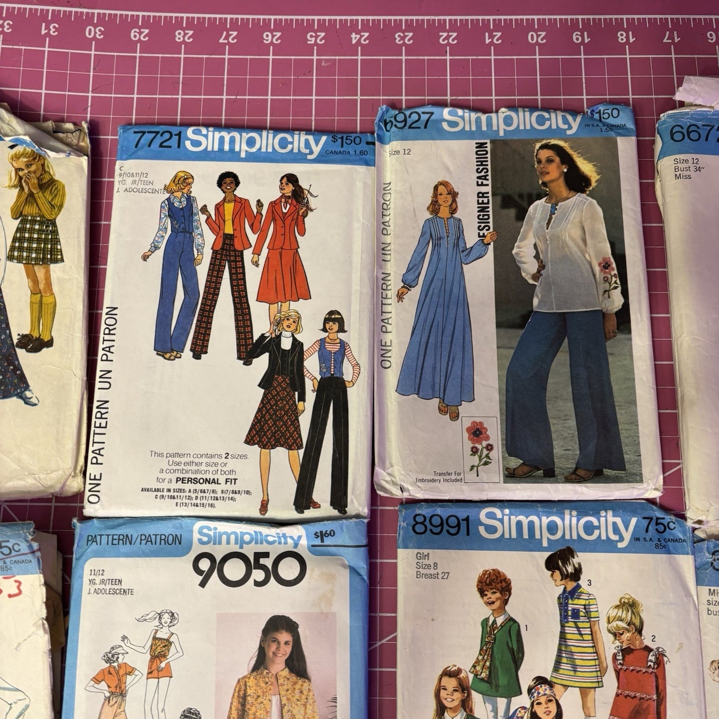 Vintage 70s Simplicity Sewing Patterns Lot (18) Kids & Teens Retro Outfits