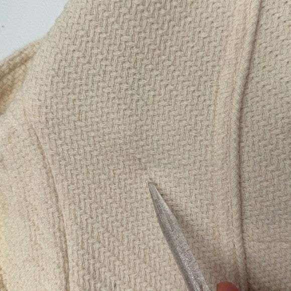 Billabong Cream Textured Peplum Coat Jacket Women's Size Small