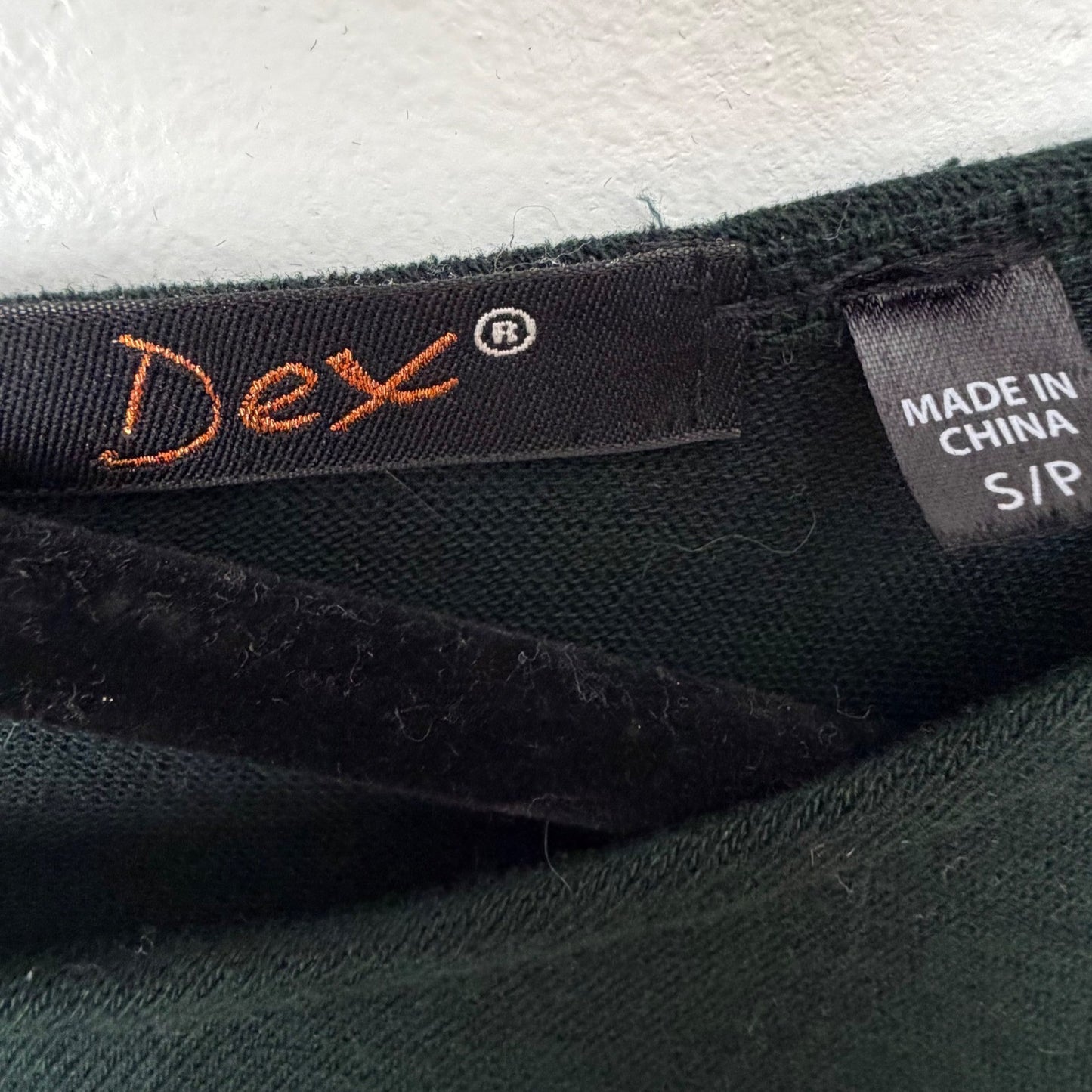 Dex Forest Green + Black Full Zip Back Top Small Dark Academia Goth Goblincore