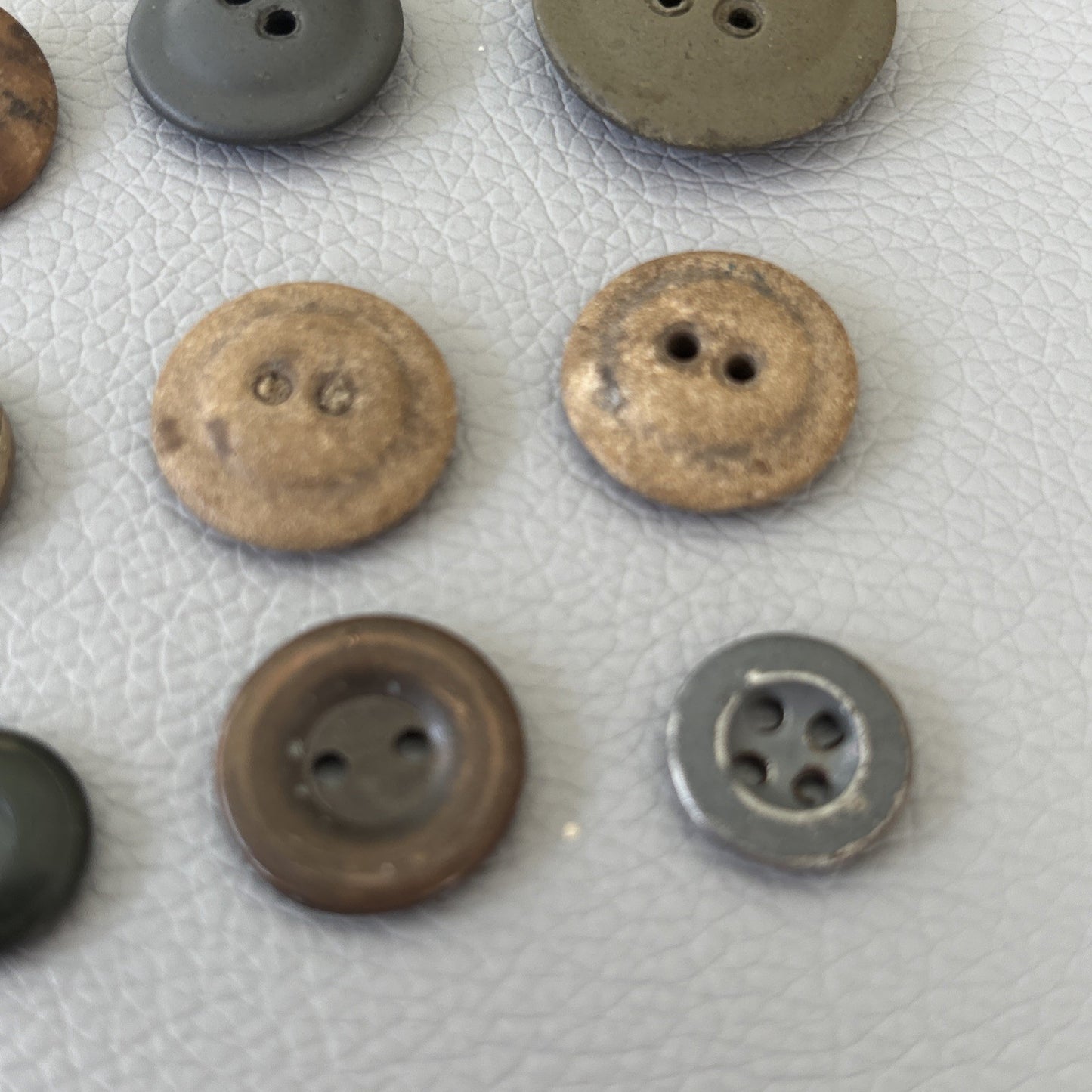 WWII Military & Utility Button Lot 1930s-1950s • Bakelite Casein Metal Mix