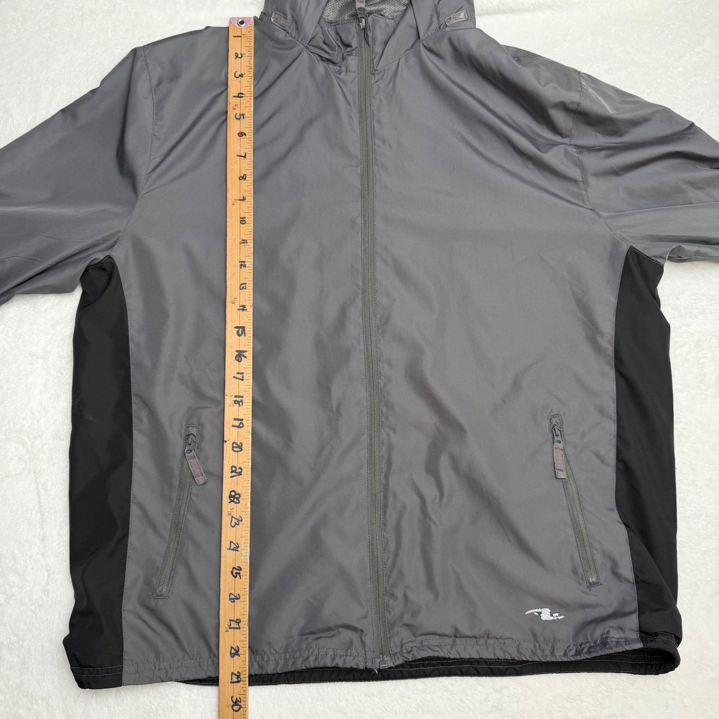 Athletic Works Windbreaker Jacket Hooded Mesh Lined Gorpcore Grey Mens XL