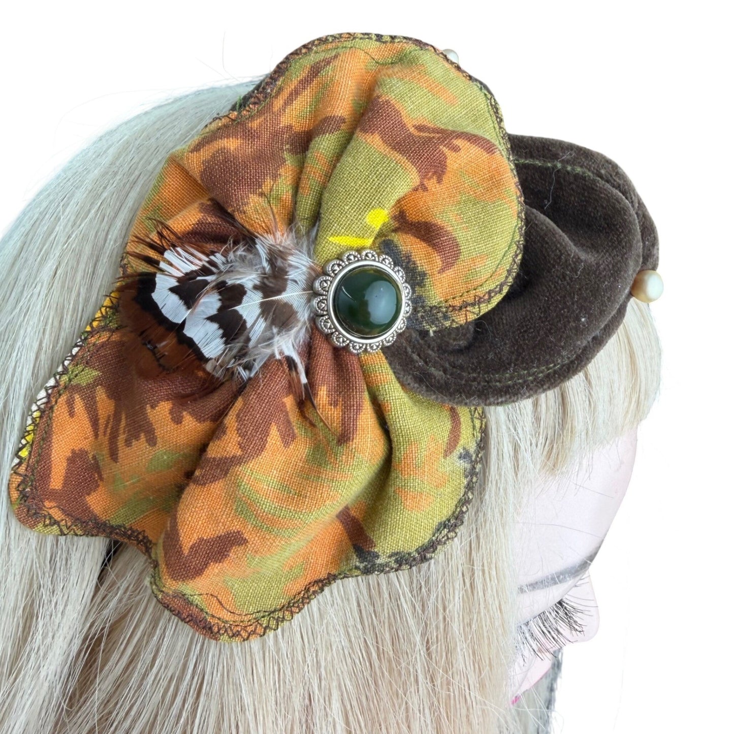 Handmade Velvet Fascinator Whimsical Woodland Goblincore Earthcore  One Size