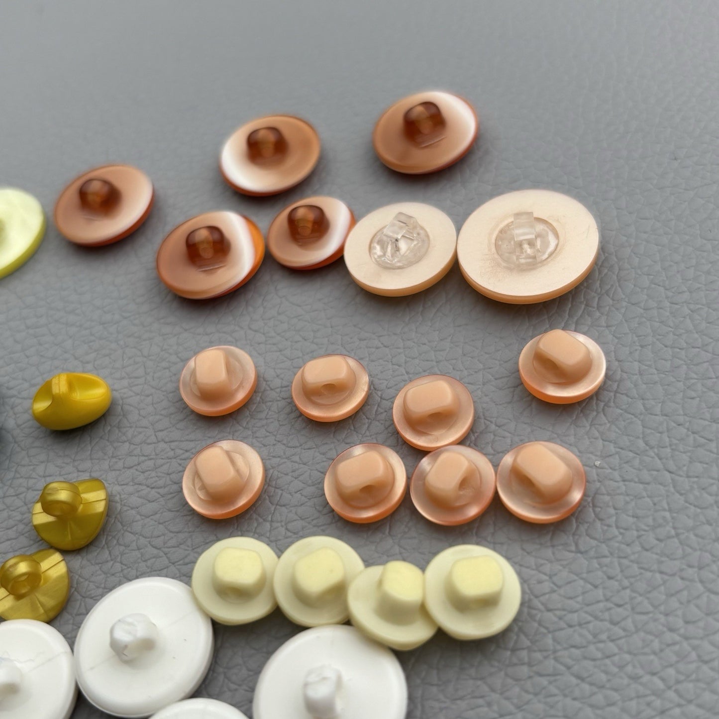 Vintage Button Lot 1940s–1970s Retro Orange Yellow Black Cream Mix 52 Piece Lot