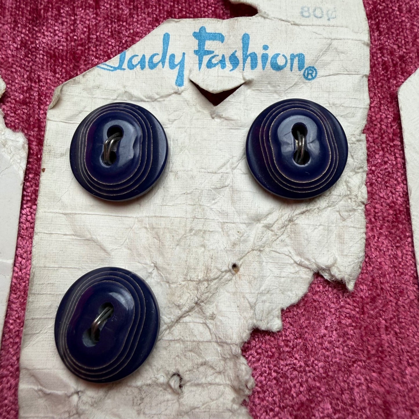 Lady Fashion Vintage Buttons Lot H.A. Kidd & Co Retro Sewing Notions Mixed Cards