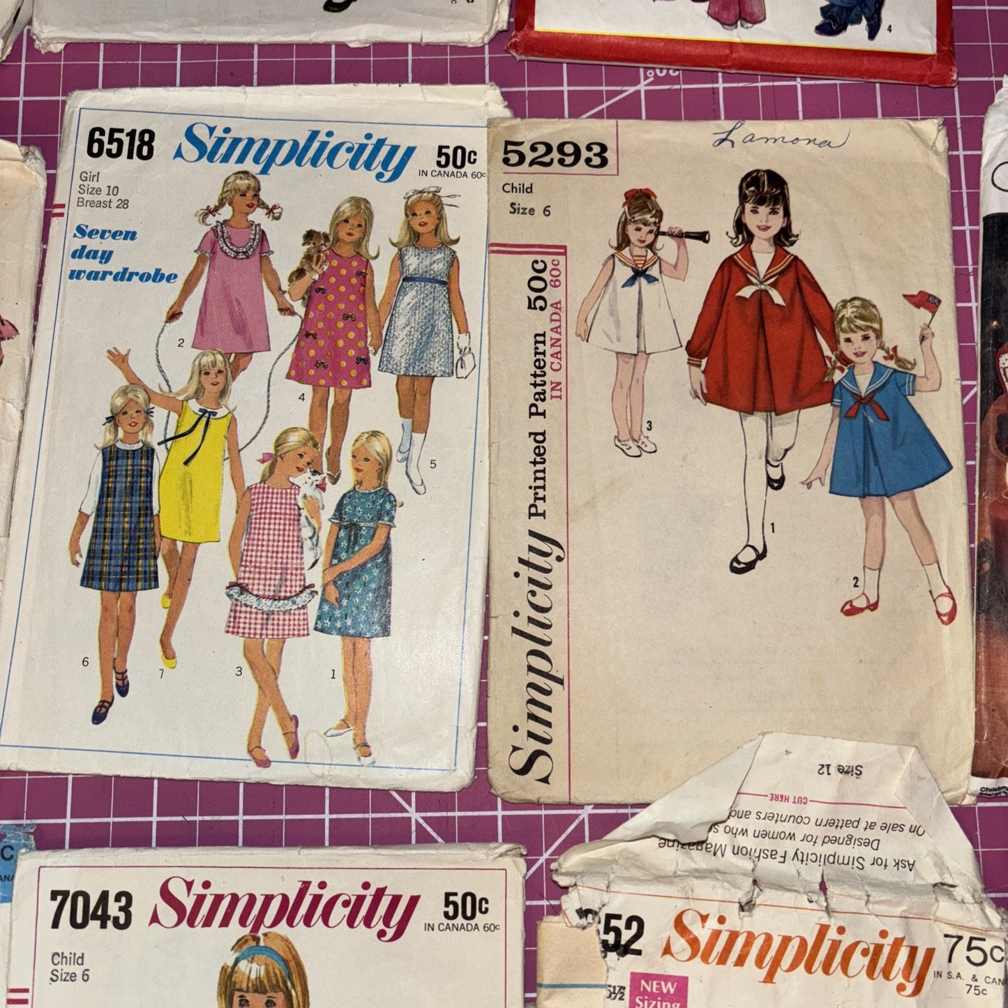 13 Vintage Simplicity & McCall’s Sewing Patterns Lot Girls Women 50s 60s 70s