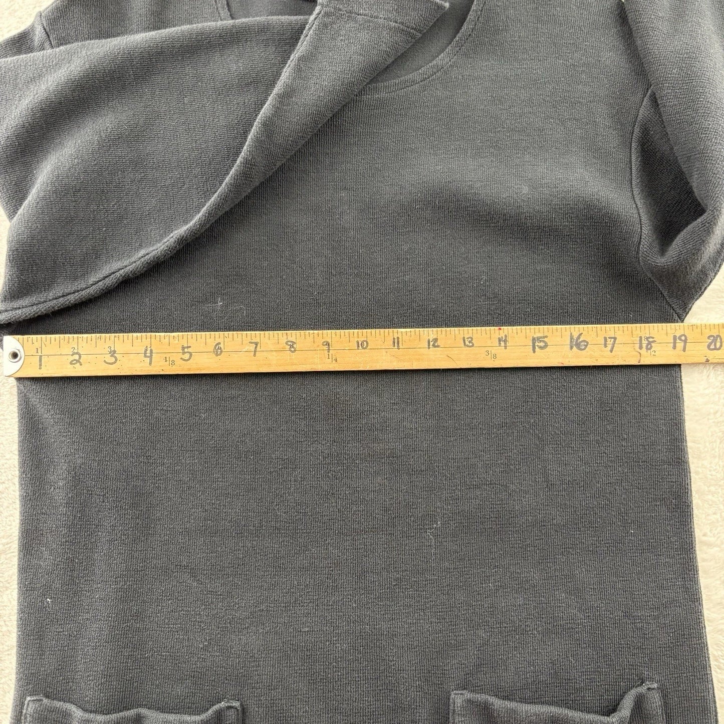 Black Knit Sweatshirt Dress Pocket Mini Tunic by FUN TIME | Long Sleeve | Sz Md