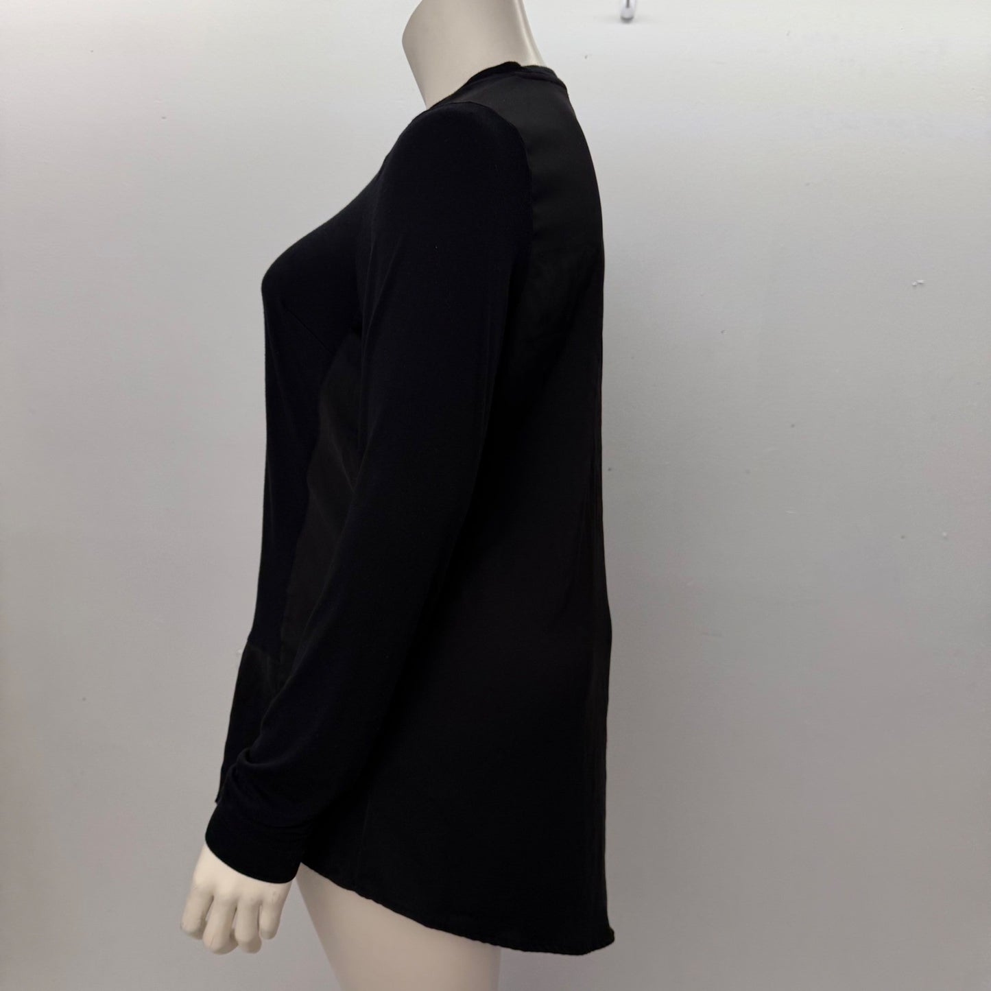 Melissa McCarthy Black Long Sleeve Tunic Asymmetrical Minimalist Lagenlook XL