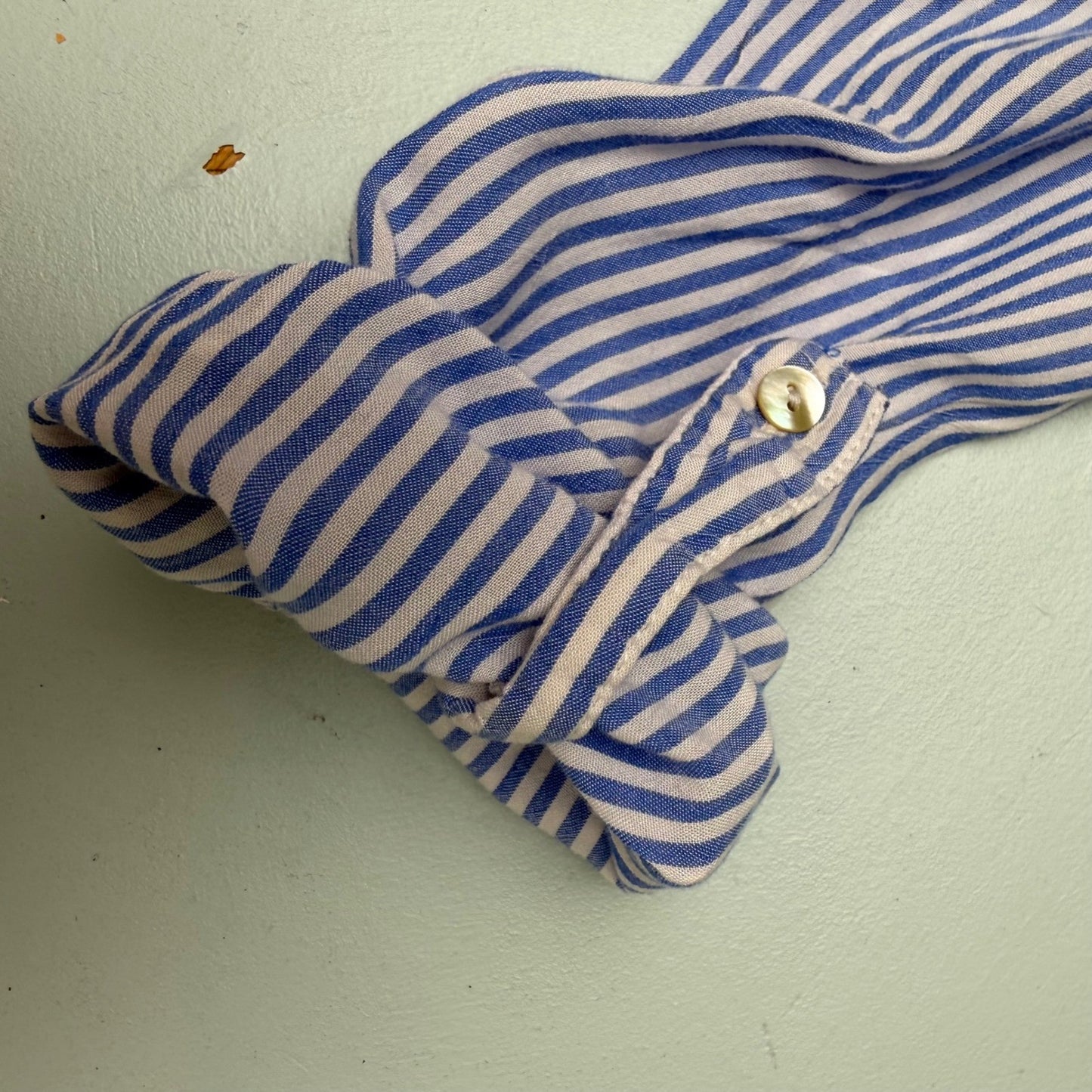 Love Tree Striped Button Down Shirt nautical Preppy Coastal Grandmother Sz S