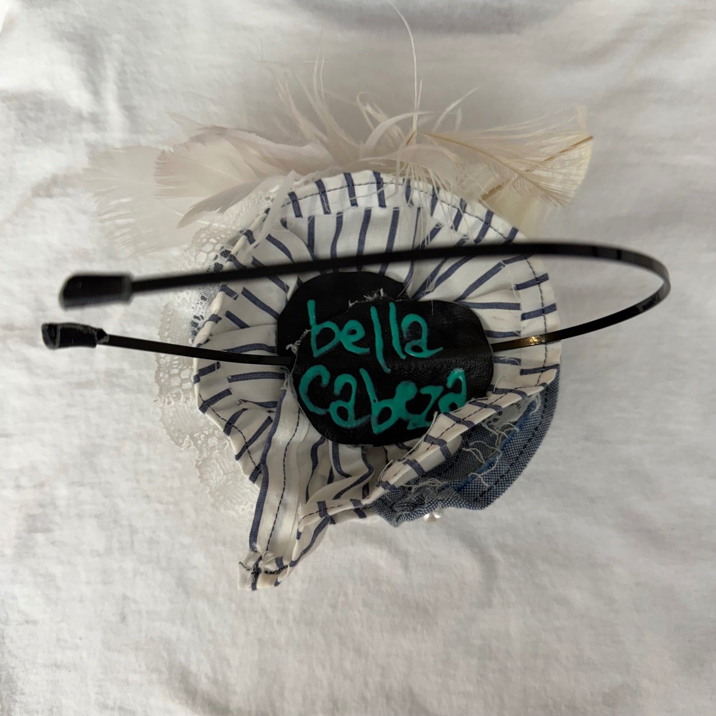 Handmade Nautical Fascinator Headband Seashell Pearl Lace Mermaidcore Blue OS