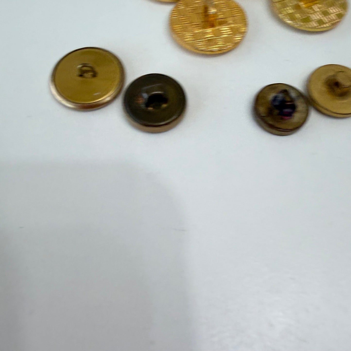 Vintage Gold Metal Buttons Set Large Dome Shank Mix Sewing Craft Lot Collectors