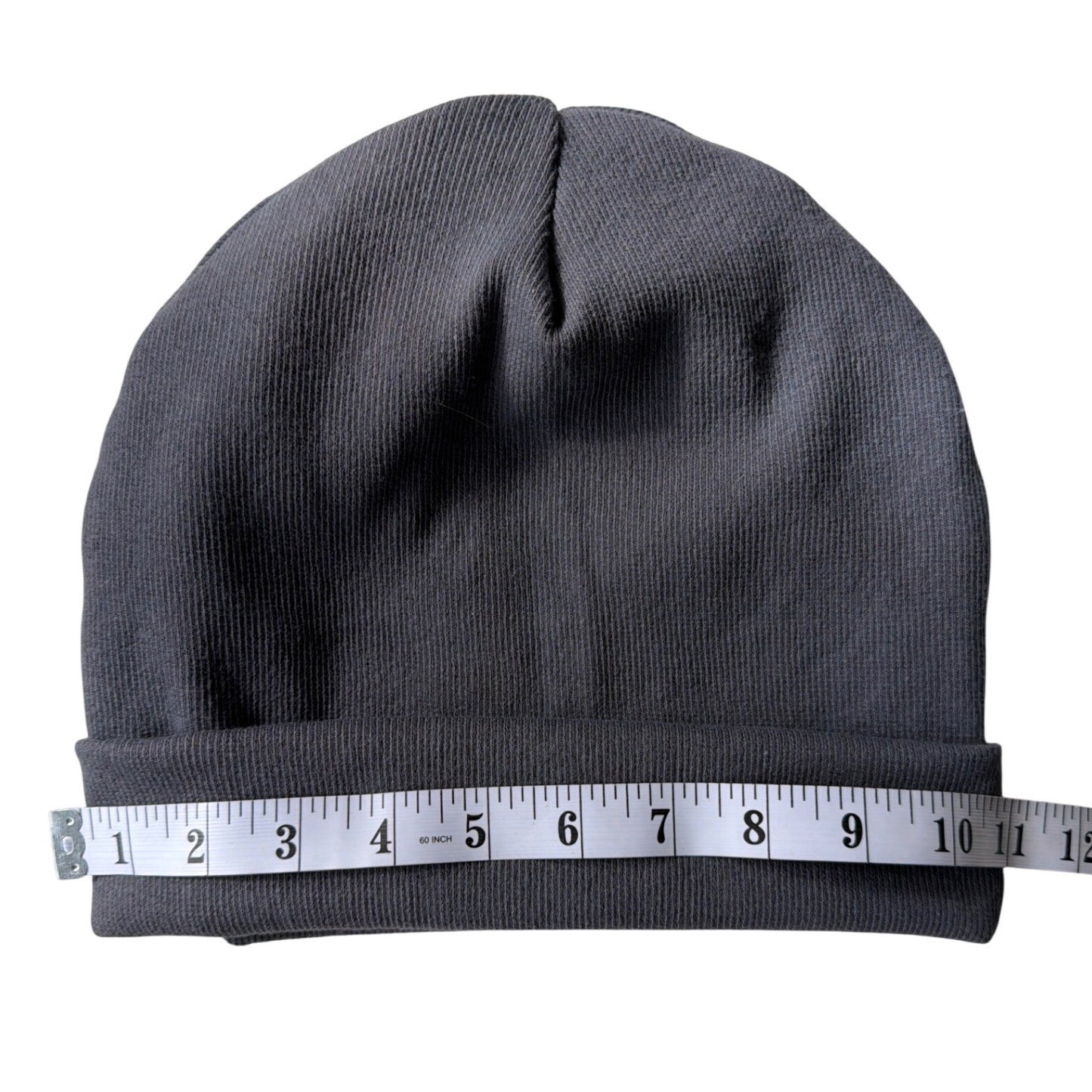 Simpłe Cuffed Beanie — Charcoal Ribbed Knit