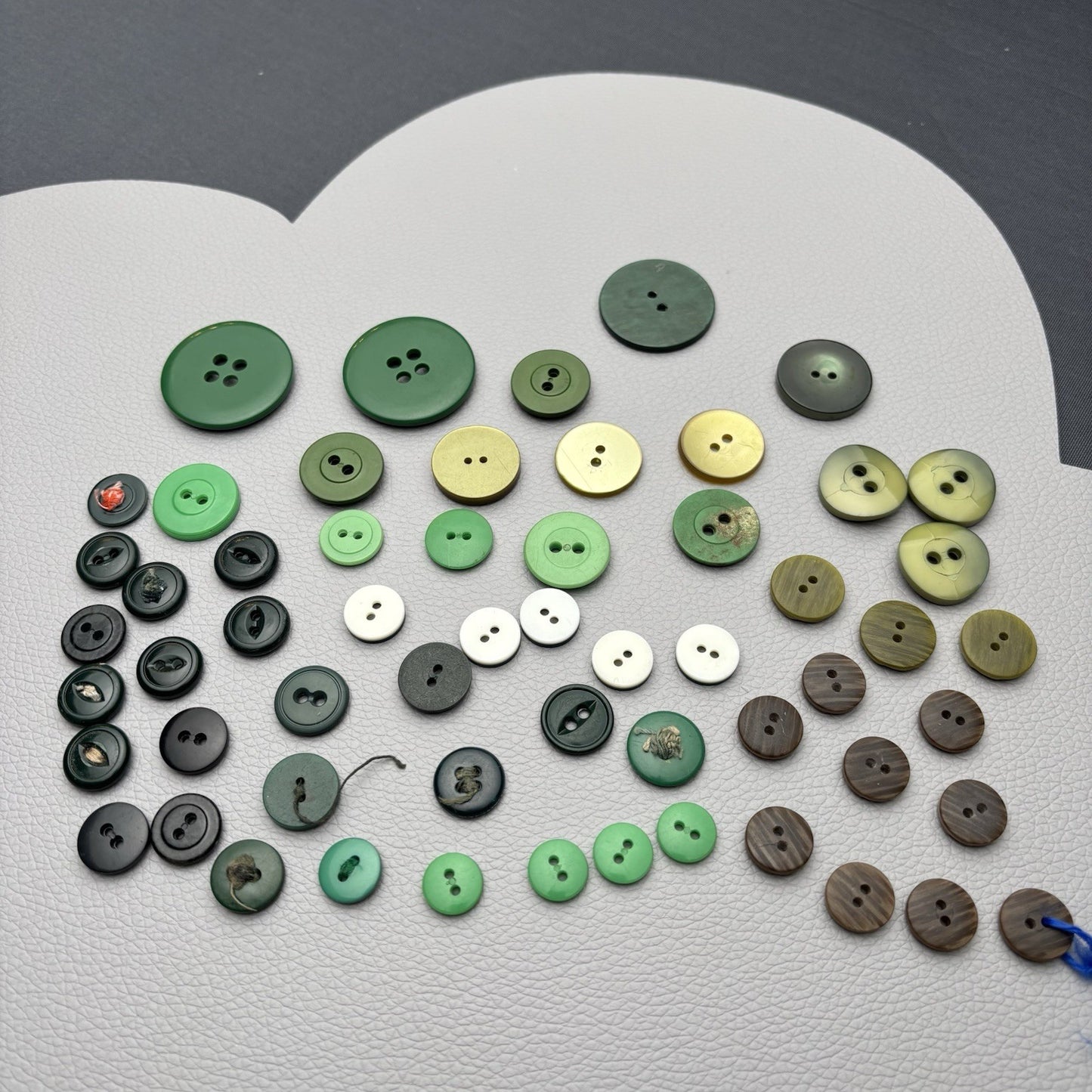 Vintage Green Button Lot 58 Piece Emerald, Olive, Chartreuse & Swirl Designs –