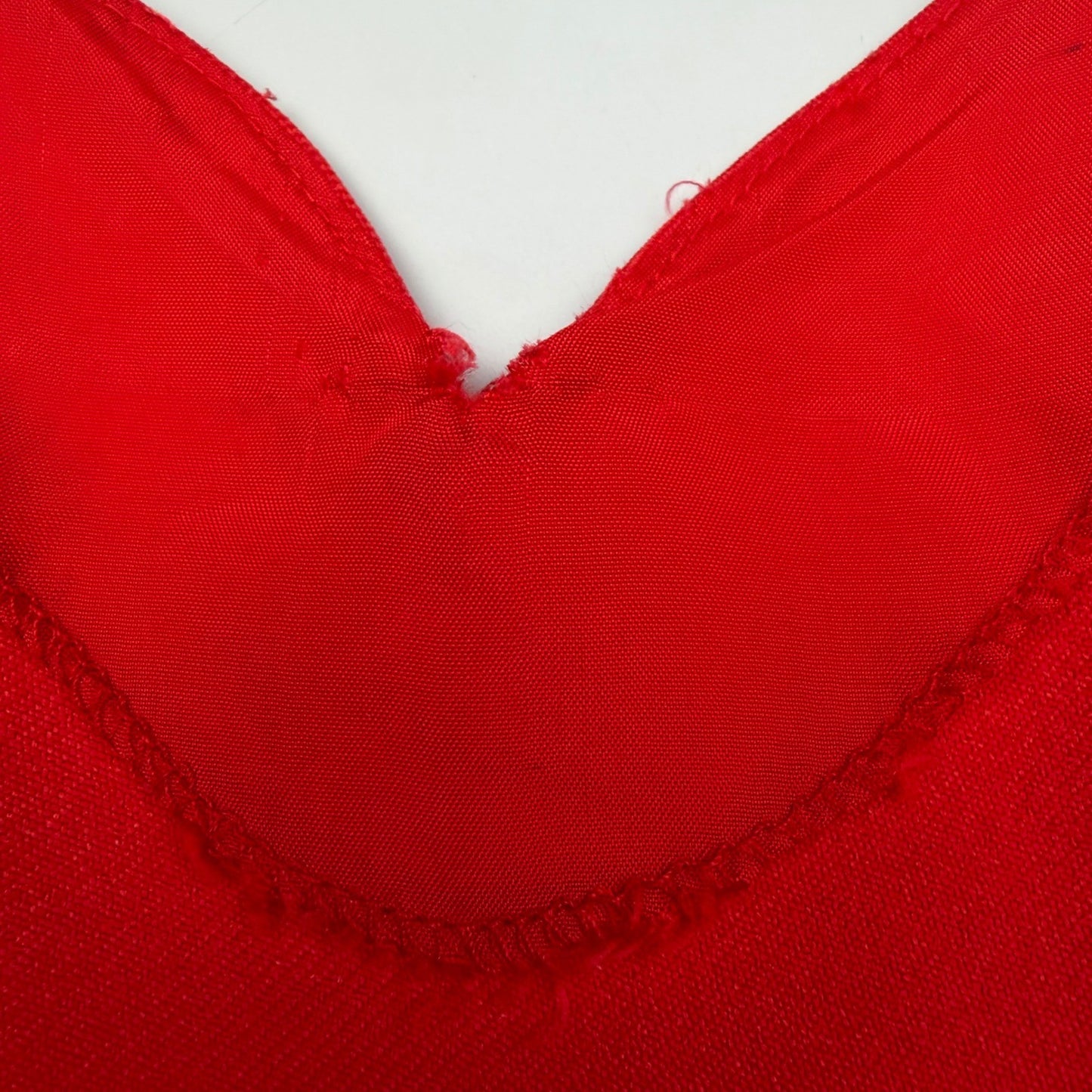 Vintage Red Mini Dress Sweetheart Neckline Front Slit 90s Y2K Aesthetic Small