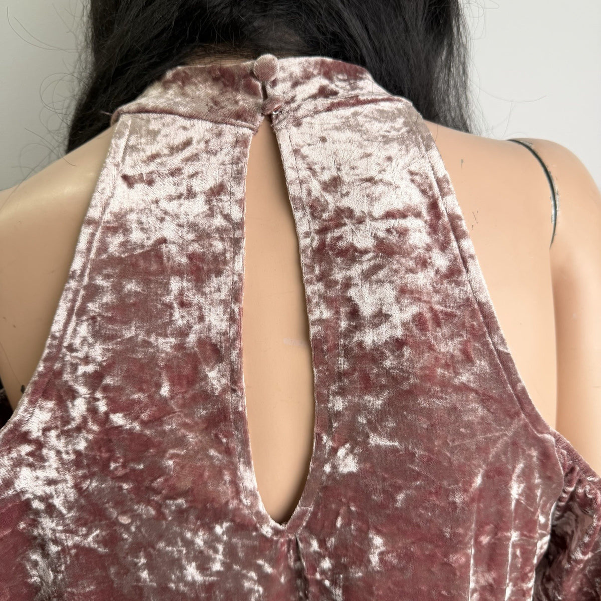 Boho Crushed Velvet  Cold Shoulder Top Whimsigoth Fairycore Princesscore Pastel