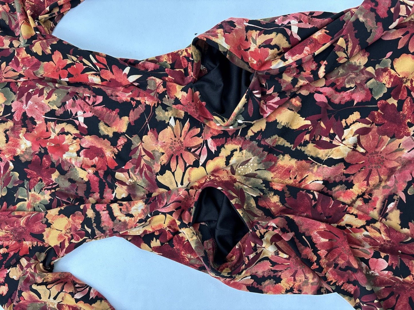 Laura Petites Floral Midi Dress Sz8 Trad Wife 3/4 Sleeve Boatneck Pockets Pleats