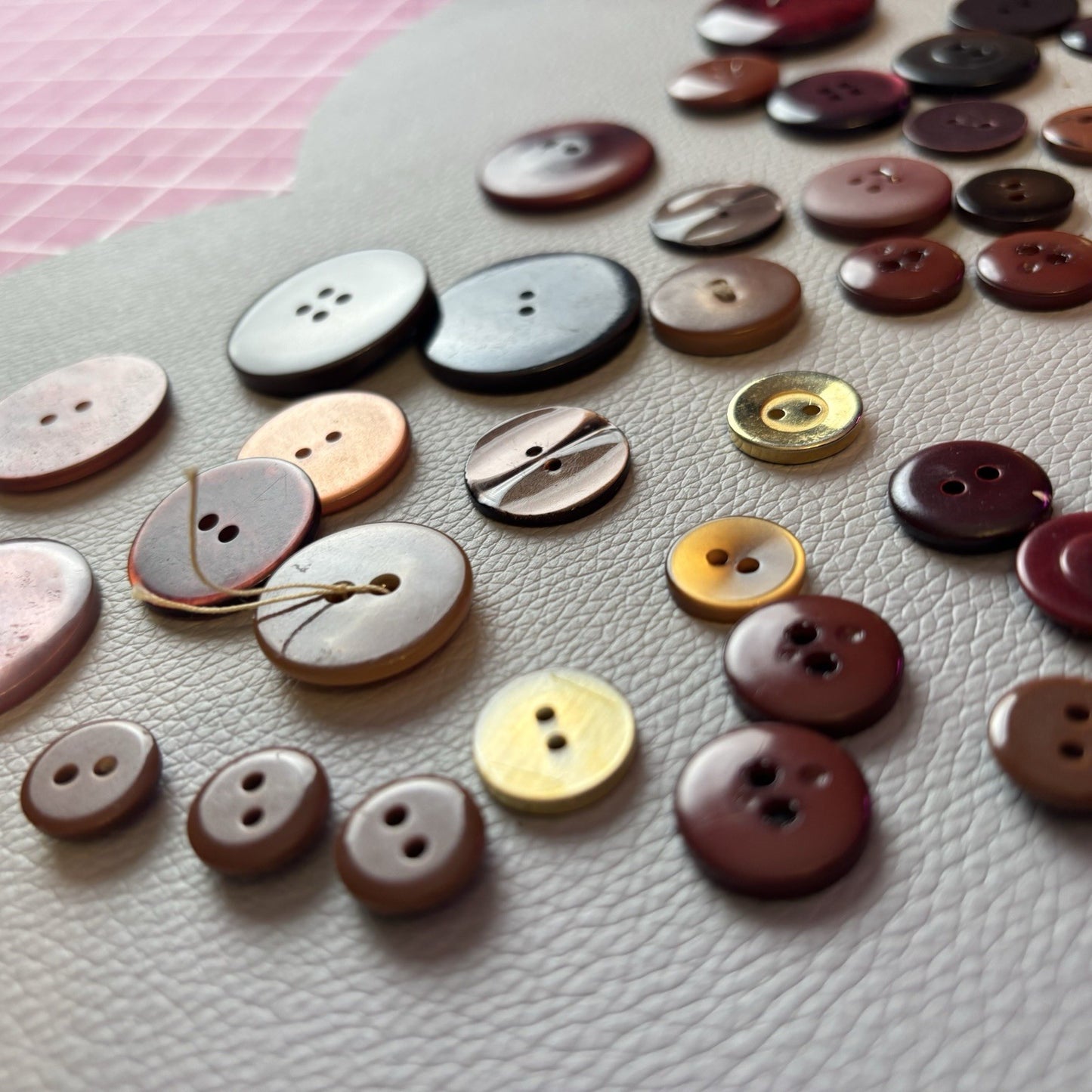 Vintage + New Burgundy And Red  Button Lot. Two Hole + Four Hole Plastic