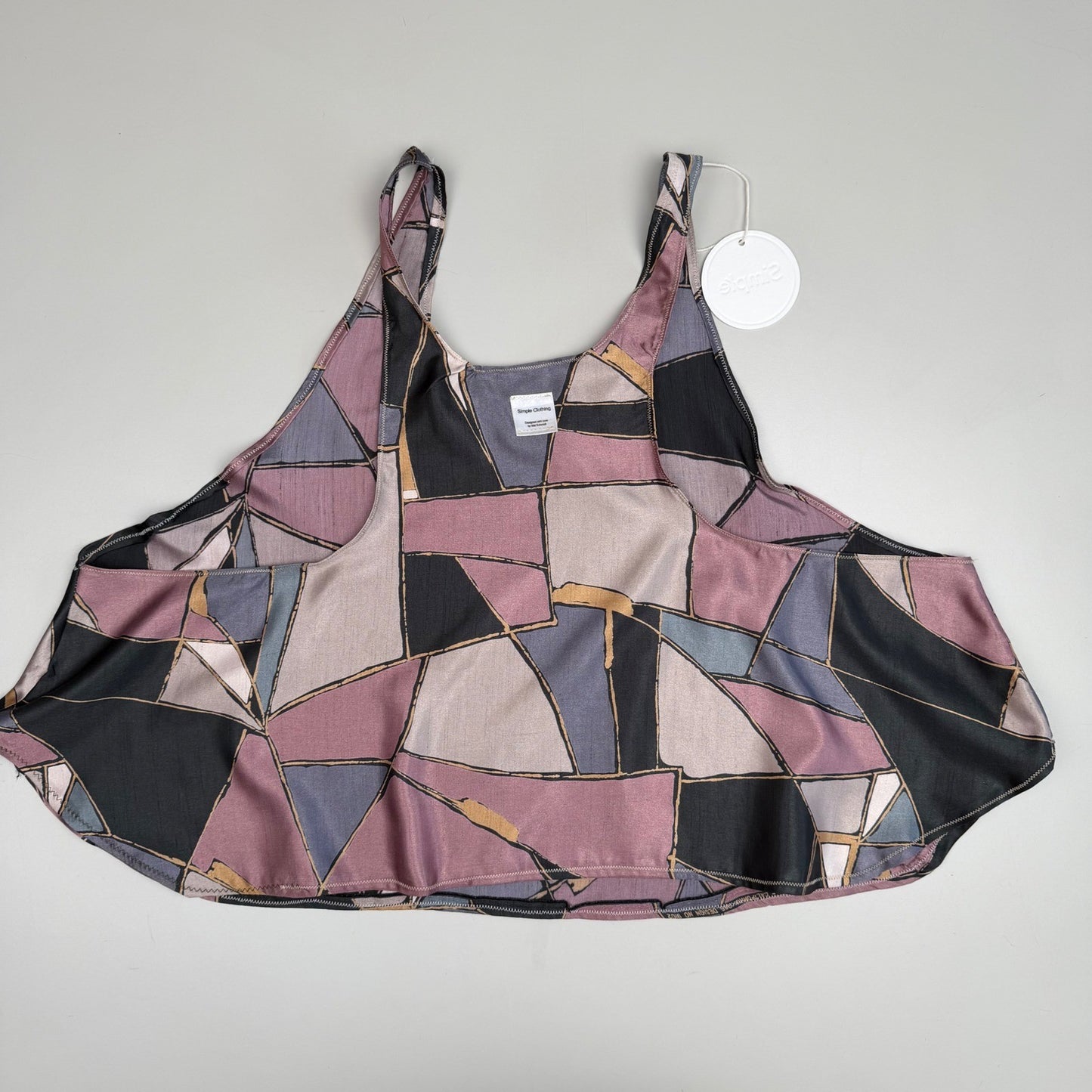 Simple Clothing Geometric Tank Top Open Side Abstract Art To Wear Crop OS