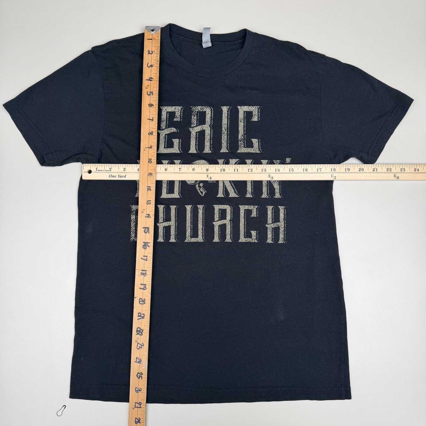 Eric Church Graphic T-Shirt Skull Outlaw Country Music Merch Black Medium