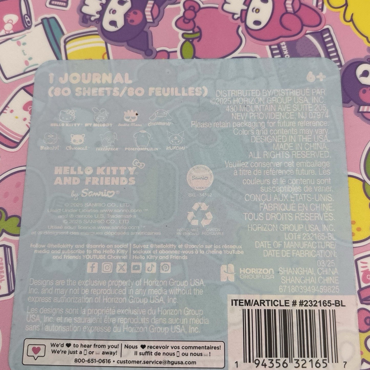 Hello Kitty & Friends Stationery Set Journal Notepad Pen sticky Notes Erasers