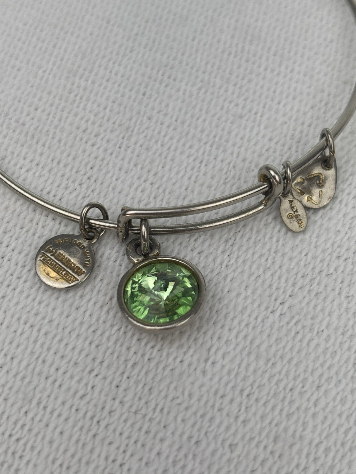 Alex And Ani Bracelet Birth Stone August Green Gem Earthcore Bling Fairycore