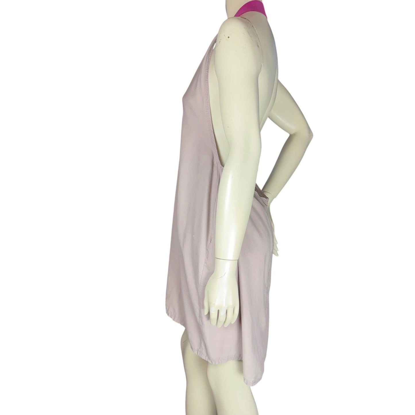 Simpłe Halter Mini Dress Open Back Boho Festival Beach Lavender Magenta Medium