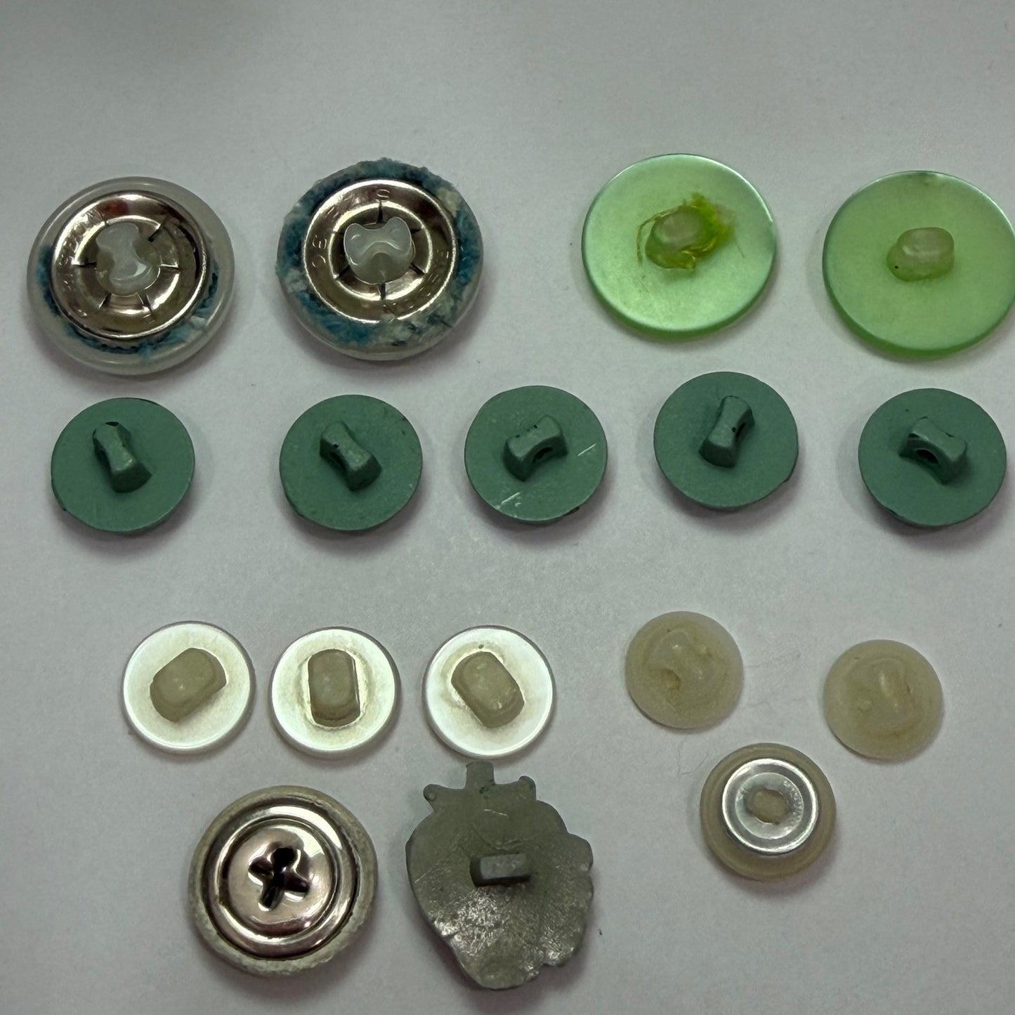 Vintage White Button Lot Mixed Size Shank Buttons Early Plastic Milk Glass Sew