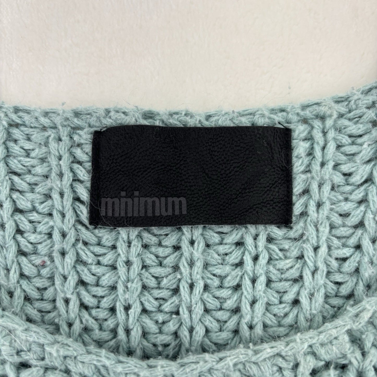Minimum Turqouise Chunky Knit Sweater Dress Women's Size M Long Sleeve Cozy