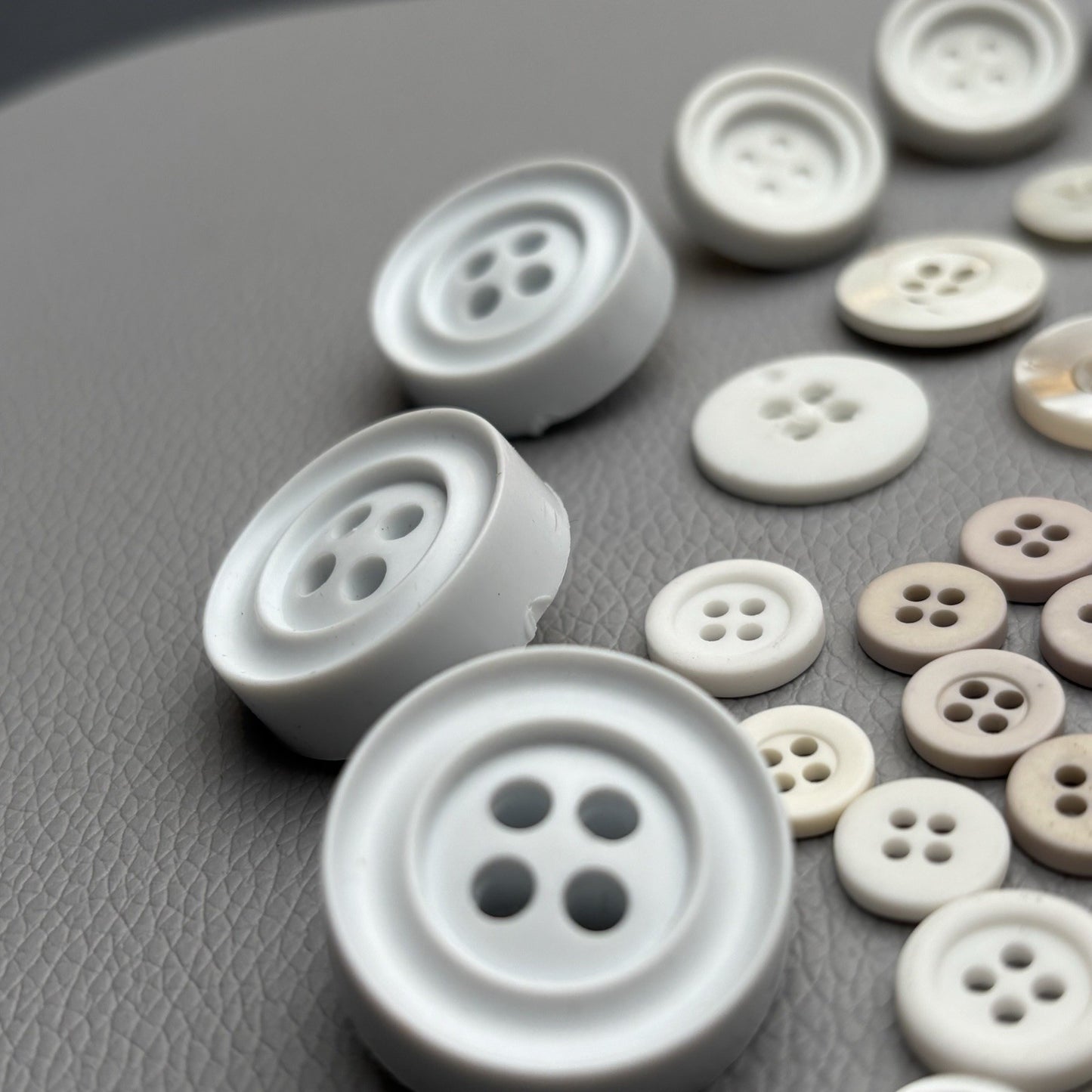 Vintage White & Ivory Button Lot (80pcs) – Casein, Shell, and Early Plastic Mix