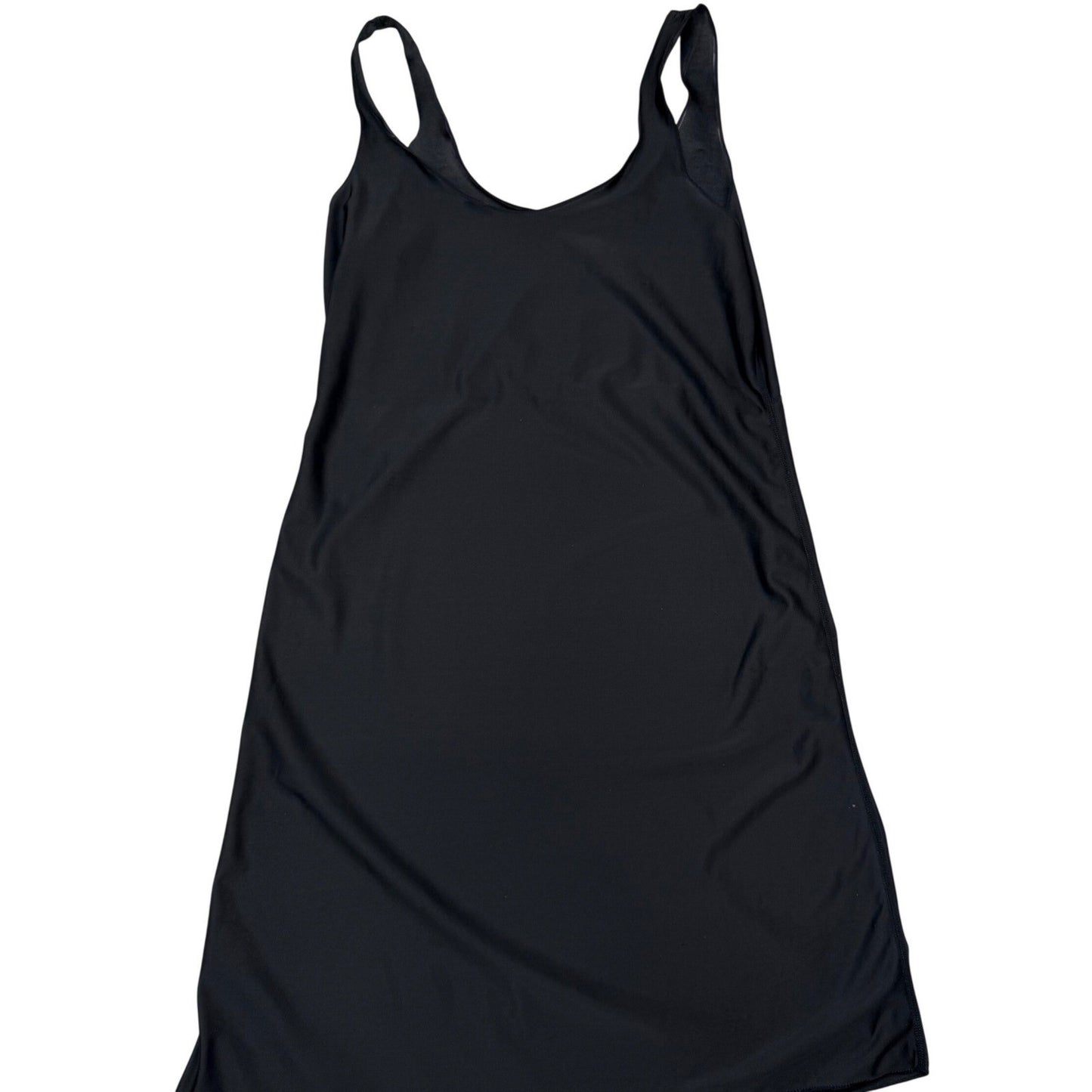 Anemone Black Slip Dress Mini Scoop Neck 90s Minimalist Grunge Bodycon Large