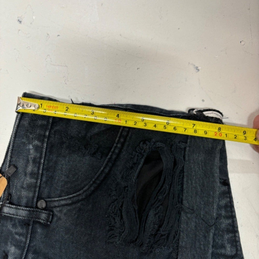 One Teaspoon Jean Shorts Black distressed button fly low rise