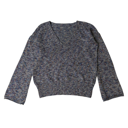 J.Crew Bell Sleeve V-Neck Sweater Womens S/M Soft Knit Quiet Luxury Boho
