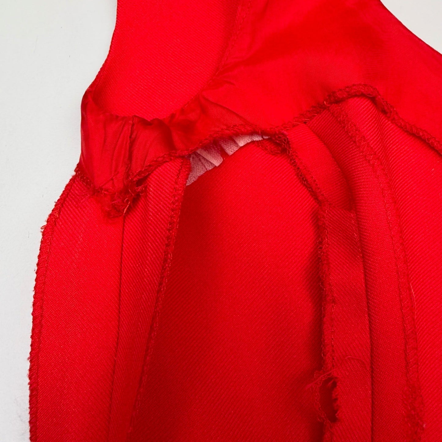 Vintage Red Mini Dress Sweetheart Neckline Front Slit 90s Y2K Aesthetic Small
