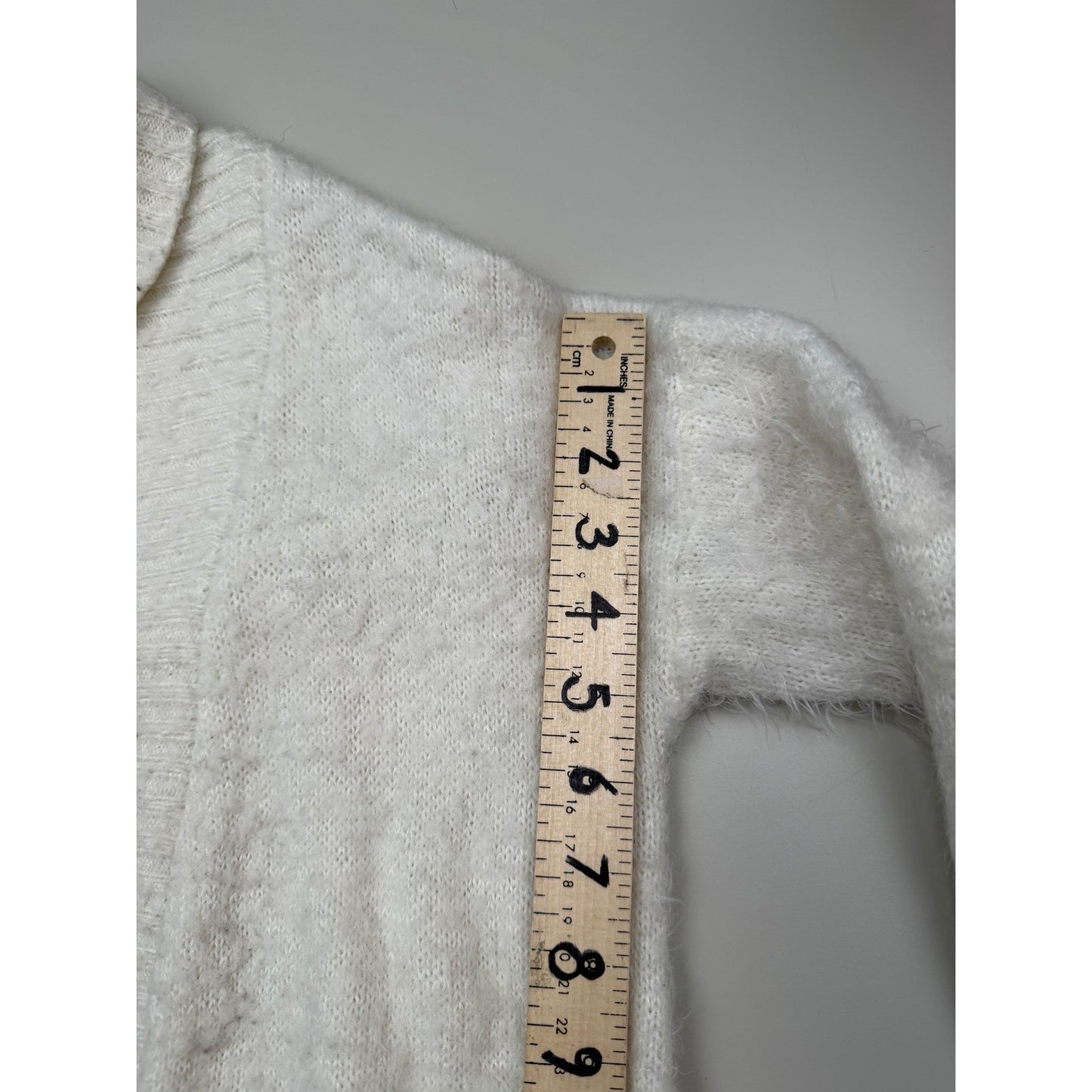 Vintage Mink Pink Cream Eyelash Cocoon Cardigan longline open front Y2K XSmall