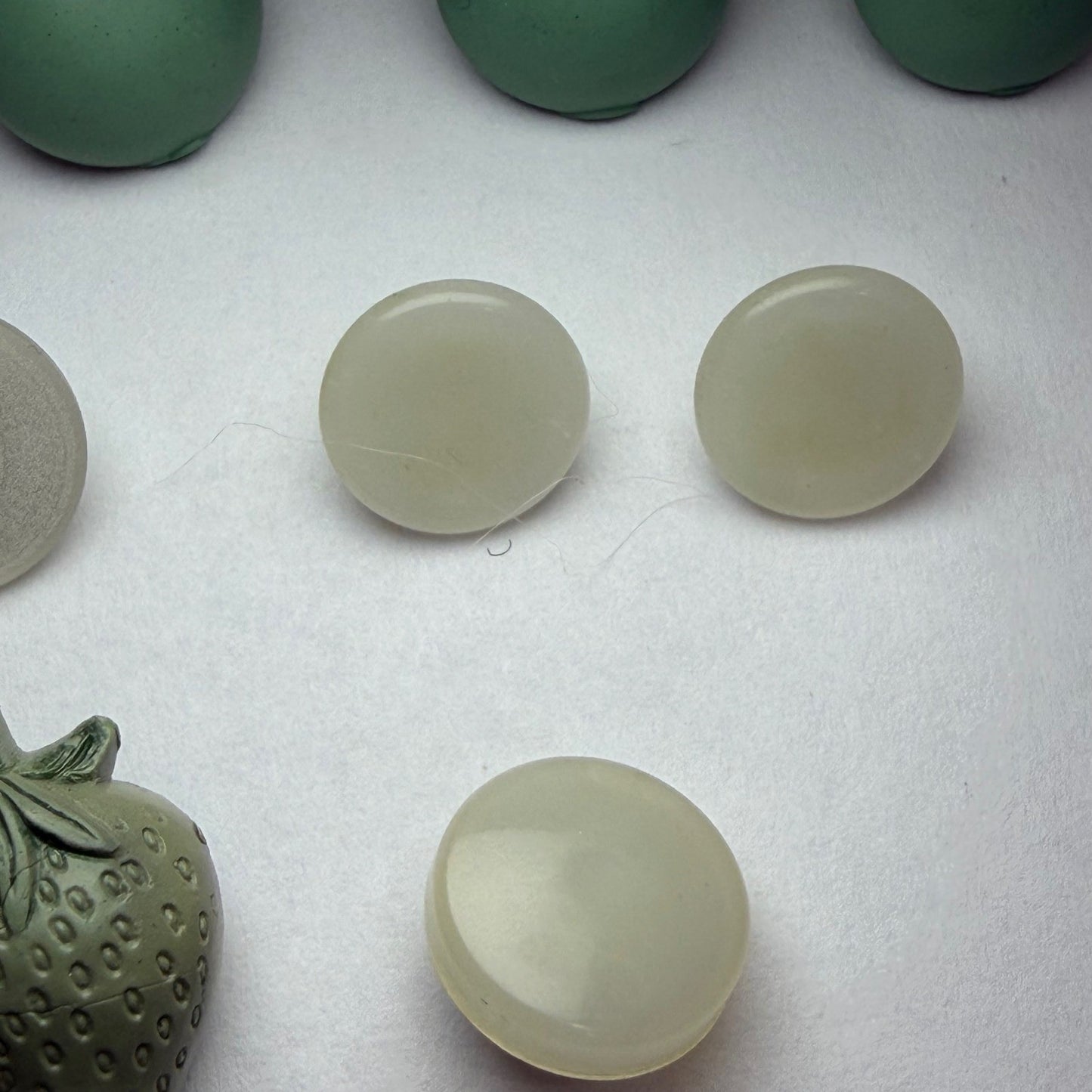 Vintage White Button Lot Mixed Size Shank Buttons Early Plastic Milk Glass Sew