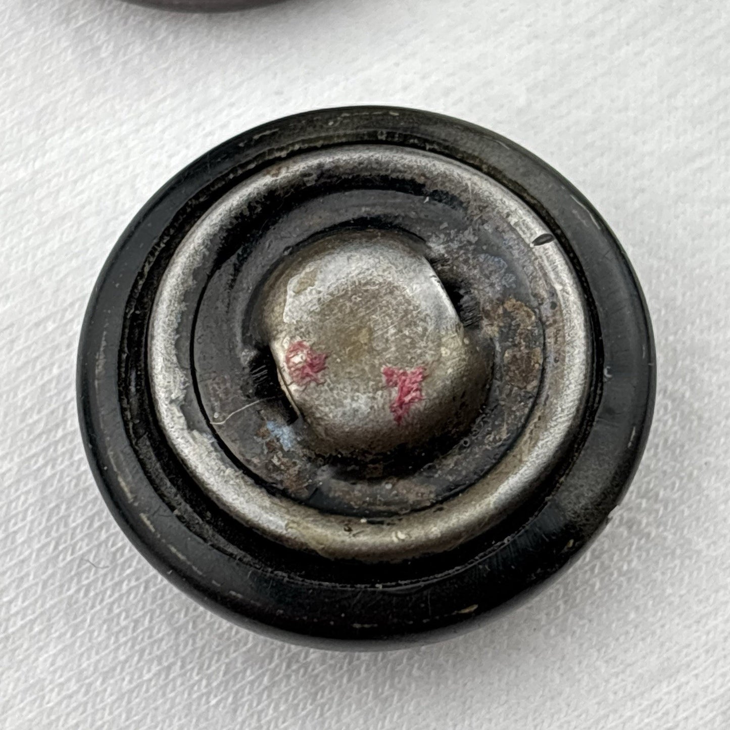 Vintage Composite Button Lot ~ 22pc Mixed Bakelite Era Brown Black Metal Shank