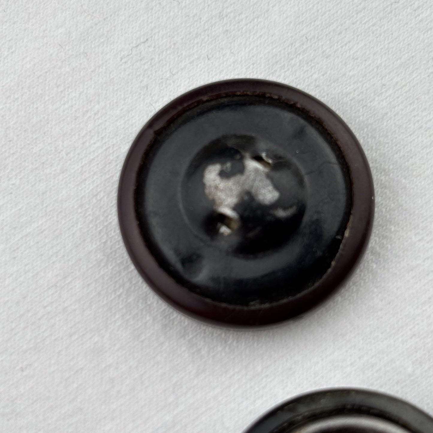 Vintage Composite Button Lot ~ 22pc Mixed Bakelite Era Brown Black Metal Shank